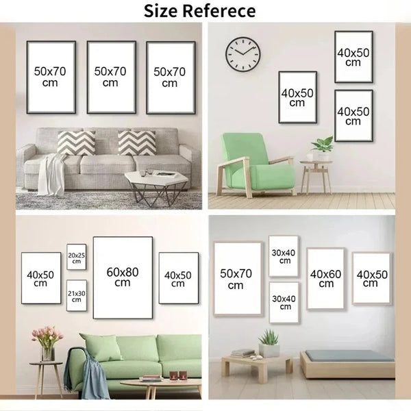 A collection of framed peel-and-stick wall art posters featuring Stephen Curry and other sports themes displayed in various r