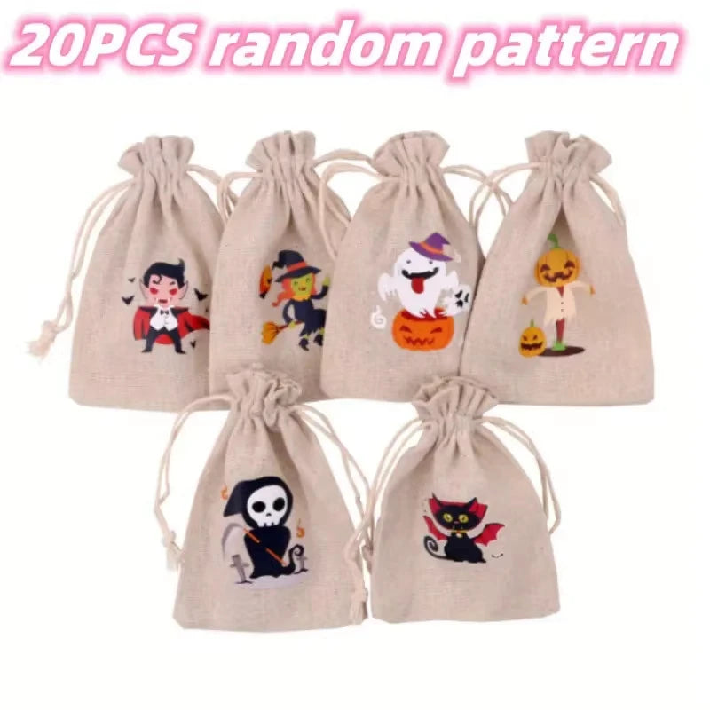 Halloween Pumpkin Drawstring Candy Bag