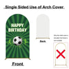 Diagram showing the front and back views of a single-sided arch cover for a birthday photo backdrop