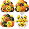 A pack of colorful latex balloons featuring construction tractors and excavators for parties and celebrations.