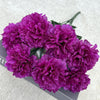 A bouquet of vibrant purple silk artificial chrysanthemum flowers for fall and autumn decor.
