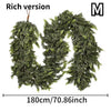 A lush green cedar garland featuring flexible branches, measuring 180cm or 70.86 inches.
