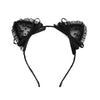 Lace Cat Ear Headband with Elegant Bow Details