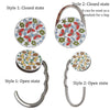 Floral crystal handbag hook in two styles closed and open