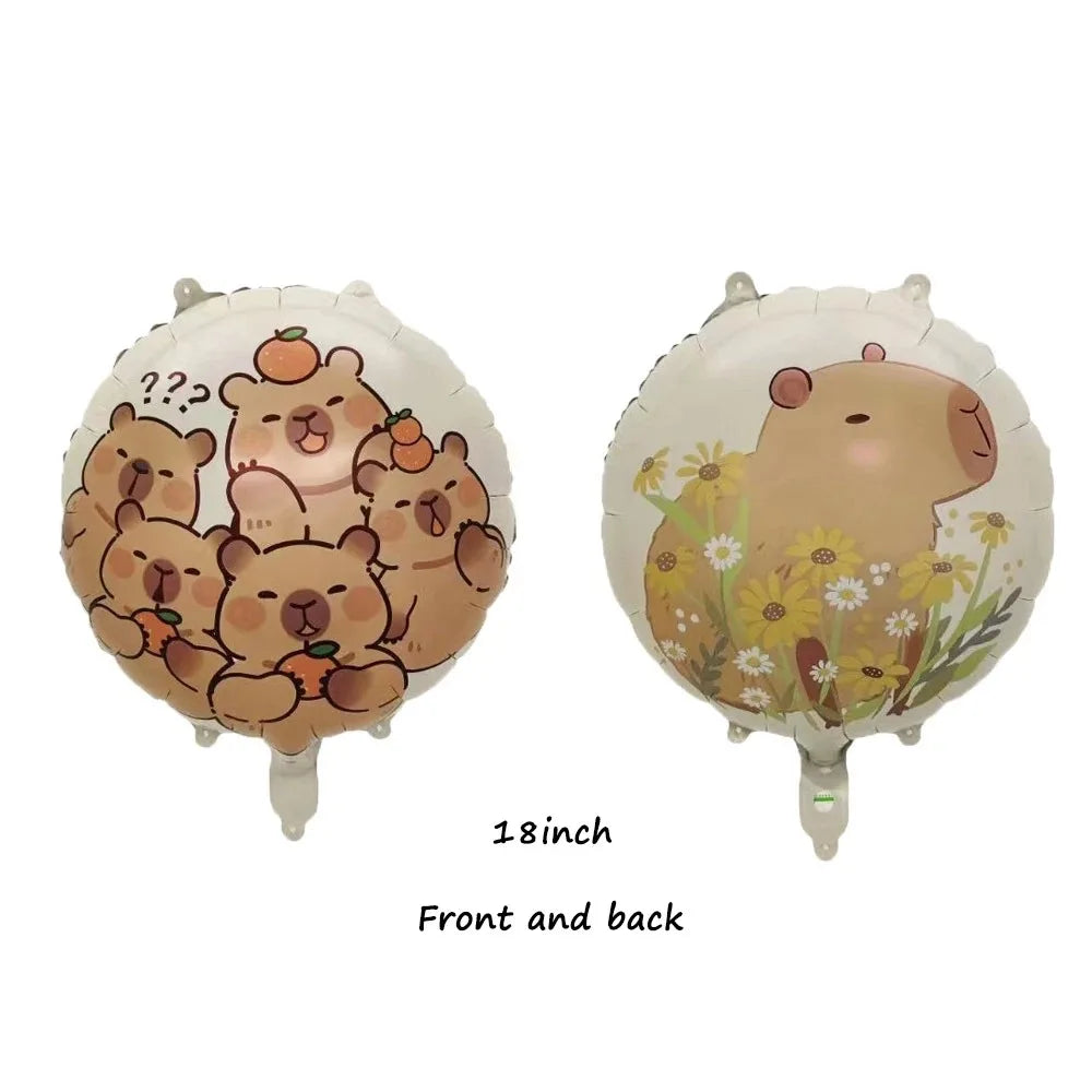 Capybara Cartoon Foil Balloon Party Decoration Set