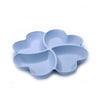 Light blue heart-shaped four-compartment snack tray