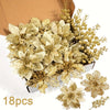Glitter Christmas Berry & Flower Bouquet Ornaments (Set of 18)