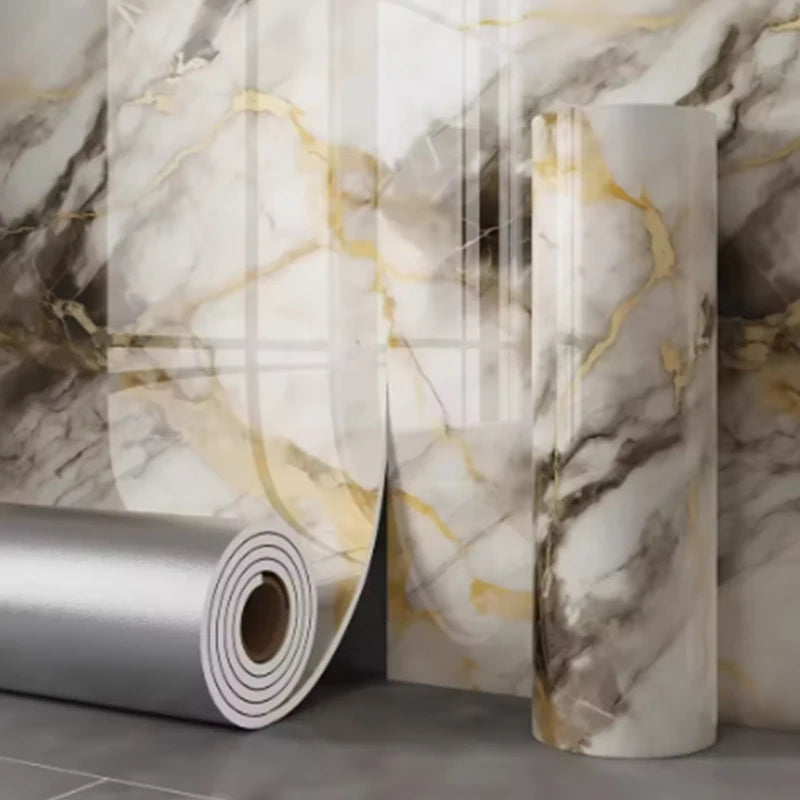Marble-Pattern Self-Adhesive Peel and Stick Wallpaper
