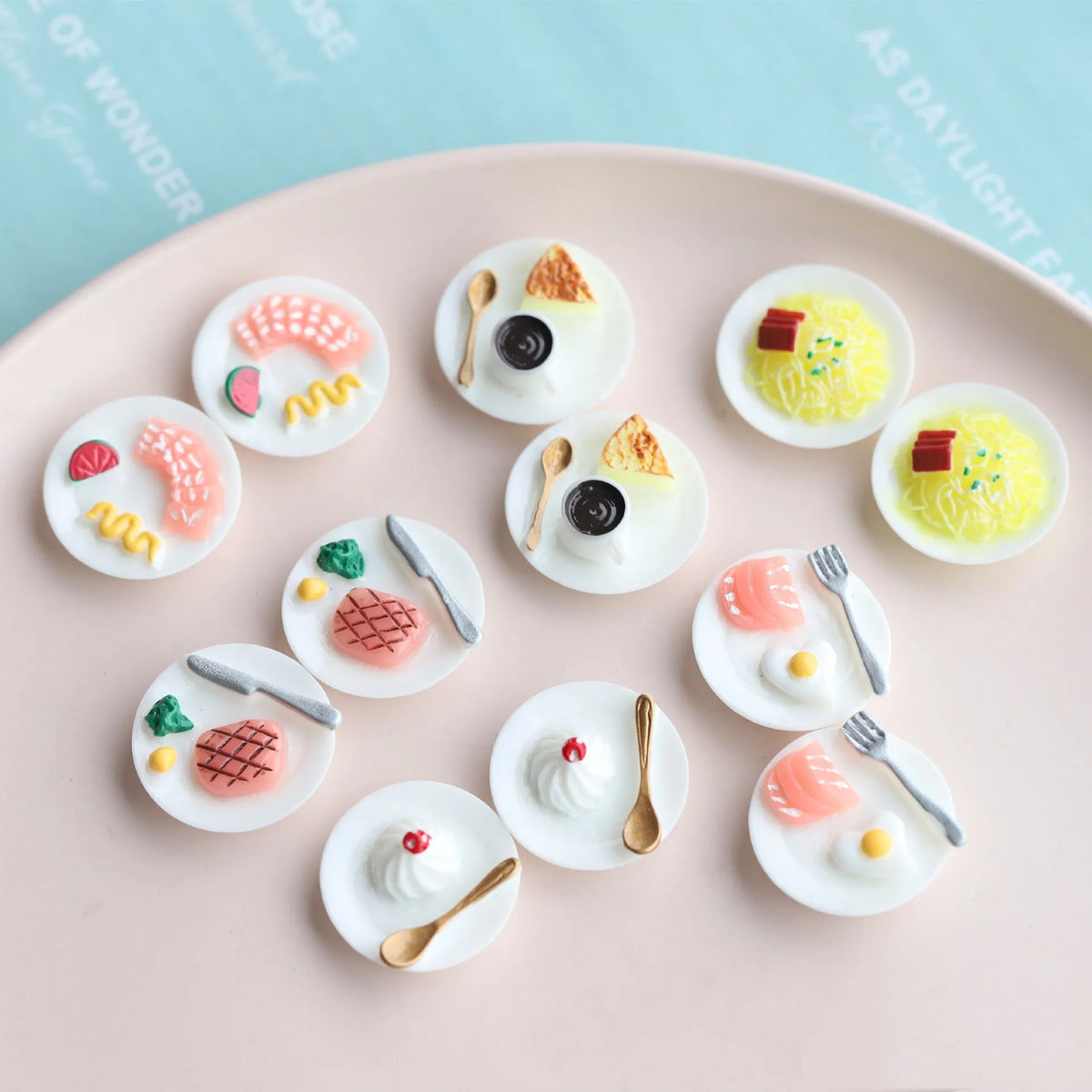 Miniature Dollhouse Food Set with Snacks, Cakes, Drinks & Wine