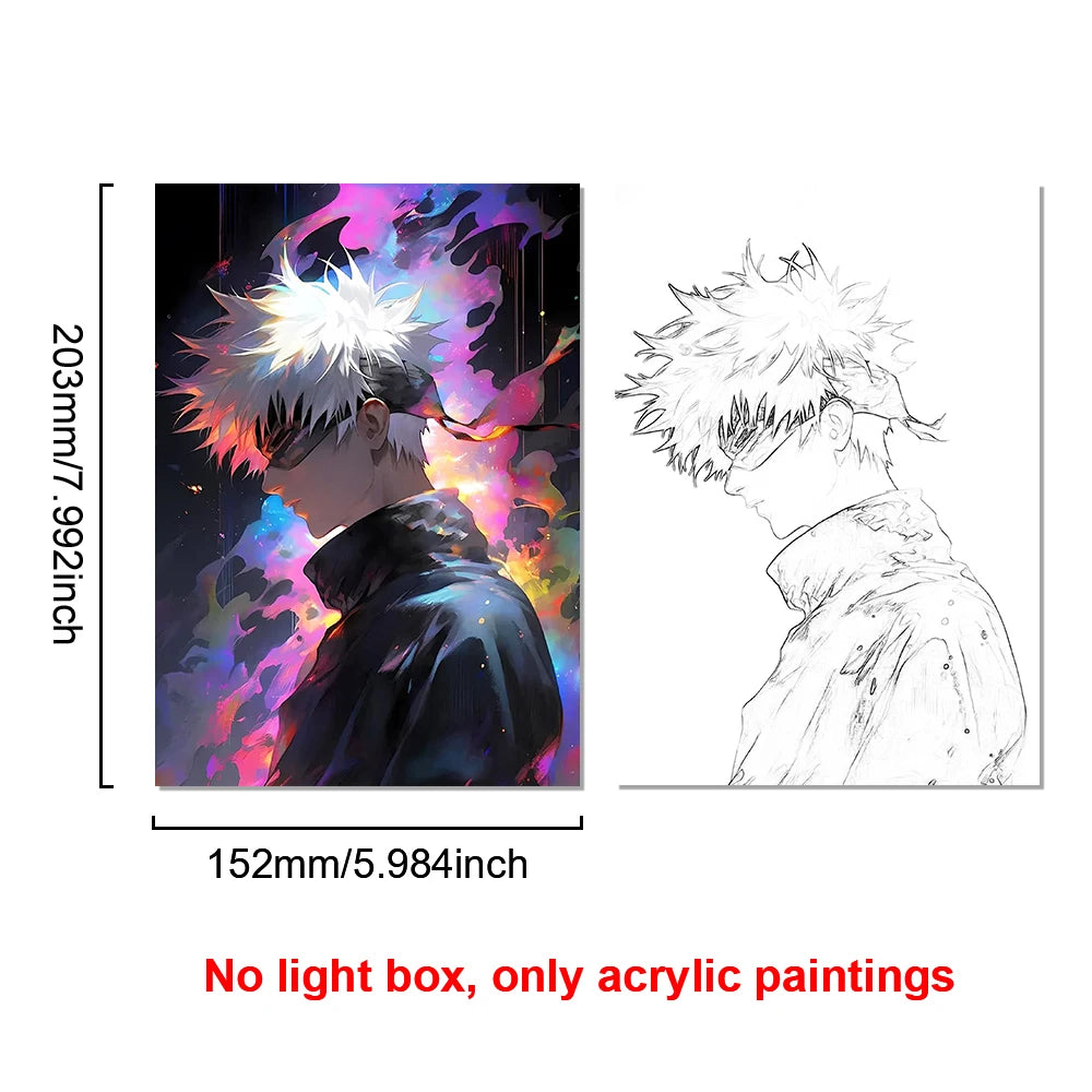 Anime Satoru Gojo LED Lighted Photo Frame with Three Color Modes
