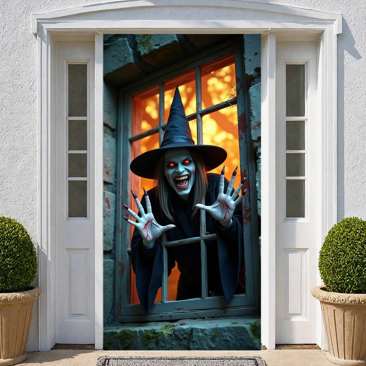 Large Halloween Witch Door Banner with Classic Spooky Design