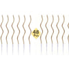 A set of 48 long thin spiral cake candles for celebrations.