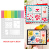 A set of floral love words stencils and stamps featuring roses, hugs, and forever sentiments for DIY scrapbooking