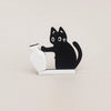 Black Cat Magnet with Vase Decor