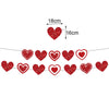 A string of red heart-shaped balloons with a foil finish, measuring 18cm in length.
