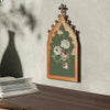Vintage Gothic Church Window Wooden Wall Plaque - Antique Rose Finish