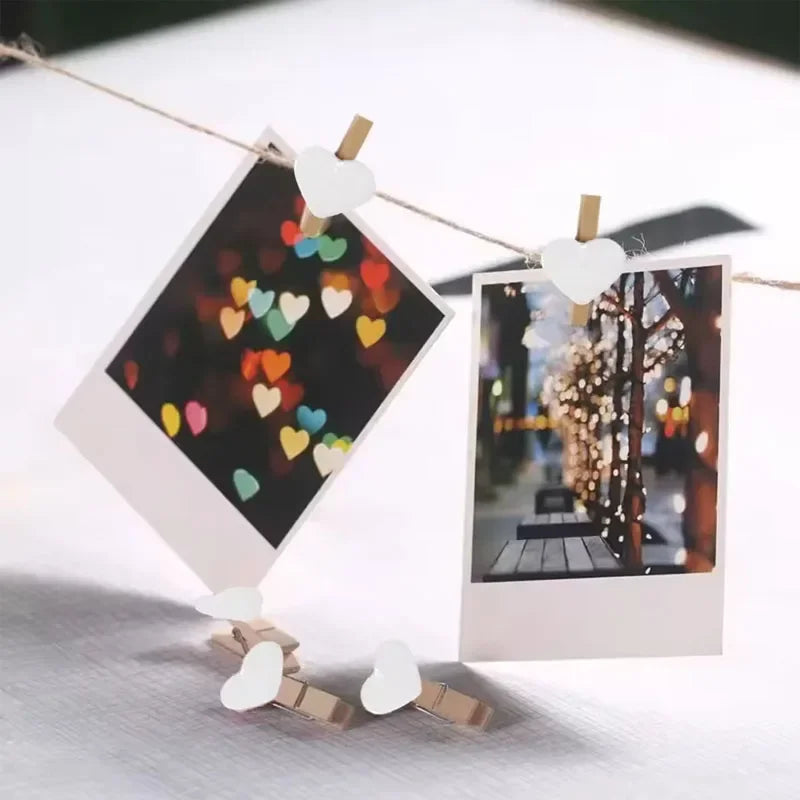 Heart-Shaped Wooden Clothespins for Photos, Cards & Decor (50-Pack)