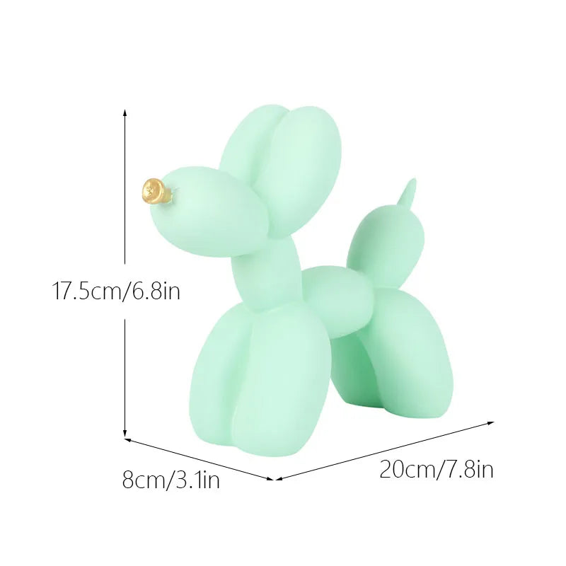 Light mint green Nordic balloon dog resin sculpture for modern home decor