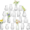 A collection of diamond faceted glass bud vases in various shapes and sizes for home decor