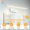Modern LED bathroom mirror light featuring a long bar and swing arm for vanity lighting