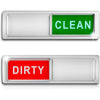 A pair of magnetic indicators showing CLEAN in green and DIRTY in red.