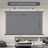 A large 110-inch 16:9 punch-free wall screen is shown mounted on a wall, with dimensions marked.