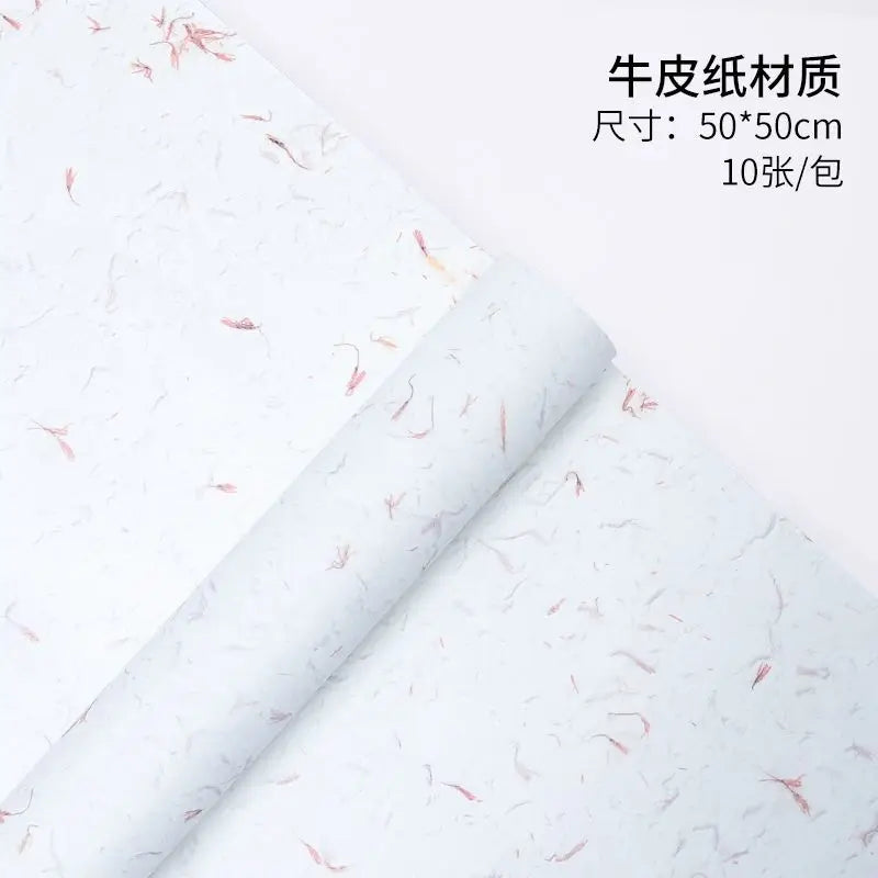 Roll of pink flower petal decorative packaging paper for gifts and weddings
