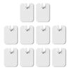A set of white damage-free self-adhesive picture hangers in various sizes and shapes.