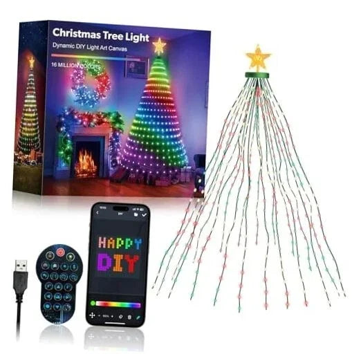 Smart Star-Shaped Christmas String Lights with App Control