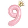 Pastel Pink Foil Number Balloons (0-9) for Birthday Party Decorations