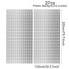 A rectangular plastic background curtain with a grid pattern, measuring 200cm by 100cm.