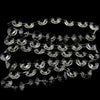 Strands of clear crystal glass octagon beads arranged in a decorative curtain pattern