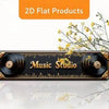 A vintage retro metal street sign with the text Music Studio and decorative elements.