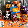A collection of Halloween stationery and trick-or-treat bags featuring spooky characters, pumpkins, and seasonal designs.