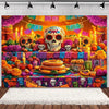Day of the Dead Skeleton & Floral Backdrop for Party Photo Booth