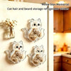Cat hair and beard storage refrigerator sticker featuring three clear capsule cat whisker keepsakes