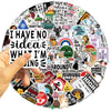 A circular collage of humorous meme stickers featuring various text and illustrations.