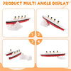 Multi-angle display of a red and white split Titanic bath and pool toy with realistic details.