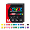 Box of 24 color acrylic brush markers featuring various colors like yellow, red, green, and purple.