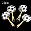 24 Stück Fußball-Themen-Cupcake-Topper und Partyzubehör