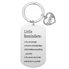 Stainless steel inspirational heart keychain with engraved reminders