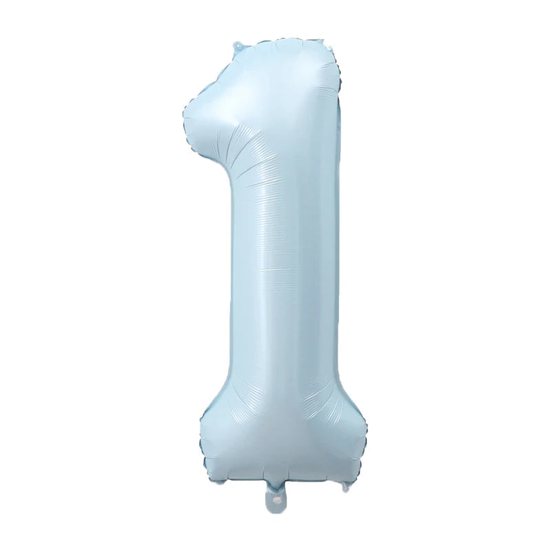 Pastel Pink & Blue Foil Number Balloon for Birthdays & Celebrations
