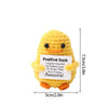 Handmade crochet positive duck doll in yellow with an inspirational slogan tag