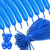 A bundle of bright blue twisting balloons used for party decor and DIY modeling.