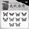A collection of 20 black and white butterfly stickers for journaling and DIY crafts.