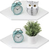 A set of two decorative clocks, one vintage-style alarm clock and one owl-shaped clock, displayed on a white shelf.