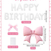 A set of 37 happy birthday balloons and glue points for a princess birthday banner decoration.