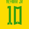 Yellow canvas wall art featuring the number 10 in green text with Neymar Jr.