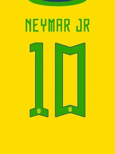 Yellow canvas wall art featuring the number 10 in green text with Neymar Jr.