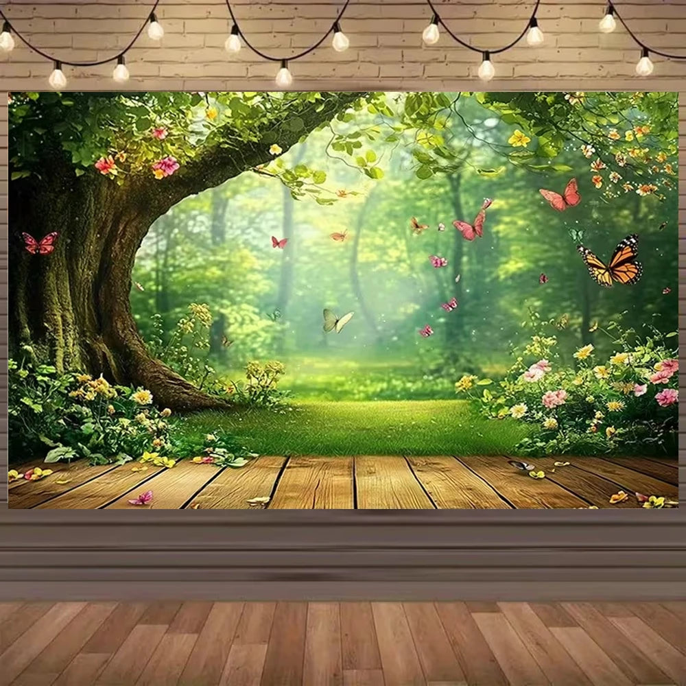 Enchanted Forest Birthday Party Photography Backdrop